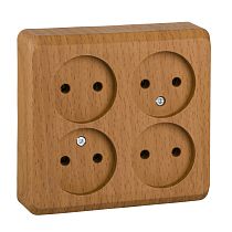 ЭТЮД открытая установка Бук Розетка 4-ая без заземления Systeme Electric (Schneider Electric)