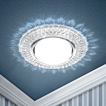 Светильник ЭРА DK LD23 SL/WH декор cо светодиодной подсветкой Gx53, прозрачный