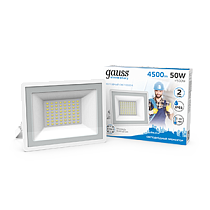 Прожектор светодиодный Gauss Elementary 50Вт 4500lm 6500K 200-240V IP65 белый Прожектор светодиодный Gauss Elementary 50Вт 4500lm 6500K 200-240V IP65 белый