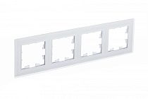 AtlasDesign Nature Матовое Стекло Белый Рамка 4-постовая  (Schneider Electric) Systeme Electric (Schneider Electric)