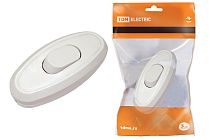 Выключатель на шнур 6А 250В белый  TDM