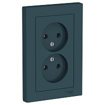 AtlasDesign Изумруд Розетка без заземления 2 постовая, 16А, (в сборе с рамкой) Systeme Electric (Schneider Electric)