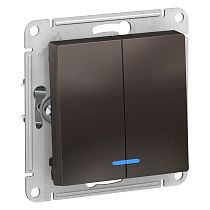 AtlasDesign Мокко Выключатель 2 клавишный с подсветкой сх.5а, 10АХ Systeme Electric (Schneider Electric) AtlasDesign Мокко Выключатель 2 клавишный с подсветкой сх.5а, 10АХ Systeme Electric (Schneider Electric)