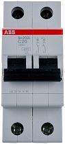 Автоматический выключатель двухполюсный C 20А 6кА SH202 ABB Автоматический выключатель двухполюсный C 20А 6кА SH202 ABB