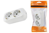 Колодка розеточная 2 гнезда 2П+З 16А 250В белая  TDM