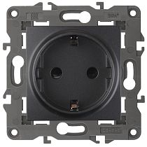Розетка ЭРА Elegance 14-2102-05 16А 250В антрацит с заземлением со шторками