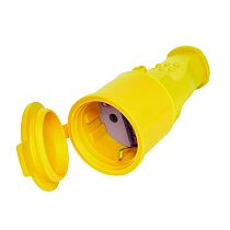 Штепсельный разъем с заглушкой однофазный (каучук) желтый