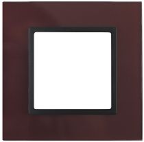 Рамка для выключателей и розеток одиночная ЭРА Elegance 14-5101-25 стекло бордовый