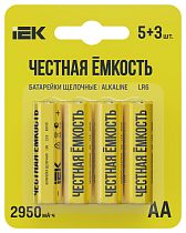 Батарейка щелочная Alkaline LR6/AA (5+3шт/блистер) ПРОМО IEK