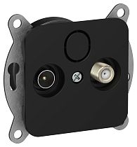 FLITE Розетка 2-местная TV+SAT экранированная оконечная РТВс-2-1-1-ФлЧ черный IEK