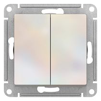 AtlasDesign Жемчуг 2-клавишный Выключатель с самовозвратом, сх.2, 10А, механизм Systeme Electric (Schneider Electric)