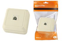 Розетка TФ (RJ-11) открытой установки IP20, сл. кость "Ладога"  TDM