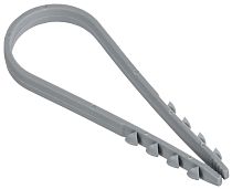 Дюбель-хомут 19х25мм для круглого кабеля нейлон серый (100шт/упак) GENERICA
