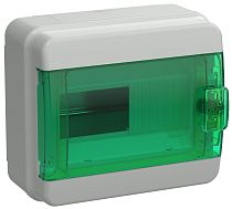 TEKFOR Корпус пластиковый КМПн-8 IP65 зеленая прозрачная дверь  IEK