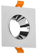 Светильник LIGHTING 4107 встраиваемый поворотный под лампу GU10 белый/хром пластик  IEK