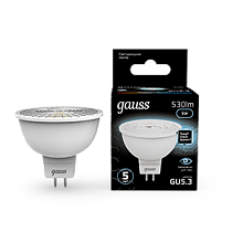 Лампа светодиодная Gauss MR16 GU5.3 5Вт 530lm 4100K Лампа светодиодная Gauss MR16 GU5.3 5Вт 530lm 4100K