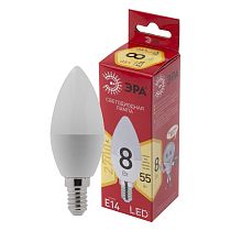 Лампа светодиодная ЭРА RED LINE LED B35-8W-827-E14 R свеча теплый белый свет Лампа светодиодная ЭРА RED LINE LED B35-8W-827-E14 R свеча теплый белый свет