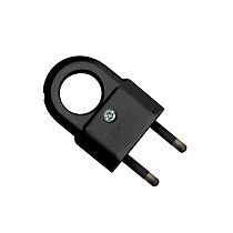 Вилка плоская с ушком 6А 250В черная UNIVERSAL