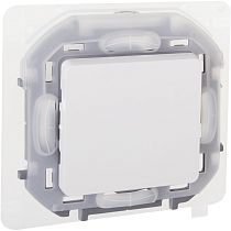 INSPIRIA Выключатель 1-клавишный проходной 10А IP44 безвинтовое крепление белый