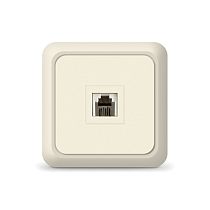 Розетка телефонная одноместная серия "Олимп",о/у, 1А, RJ12, бежевая (еврослот) UNIVERSAL Розетка телефонная одноместная серия "Олимп",о/у, 1А, RJ12, бежевая (еврослот) UNIVERSAL