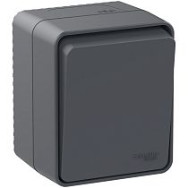 AtlasDesign Profi IP54 О/У 1-клавишный ПЕРЕКЛЮЧАТЕЛЬ 10 АХ, АНТРАЦИТ, Россия Systeme Electric (Schneider Electric)