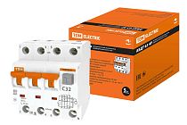 Выключатель автоматический дифференциального тока АВДТ 63 4P(3Р+N) C32 30мА 6кА тип А  TDM