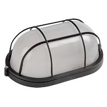 Светильник под лампу ЖКХ НБП/НПП 1402 овал черный с реш. General GCF-O-E27-60-IP65