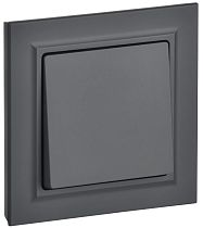 Выключатель одноклавишный BRITE 10А в сборе ВСР10-1-0-БрГ графит  IEK