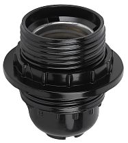 Патрон ЭРА Е27 с кольцом,бакелит, черный