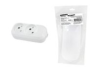 Колодка розеточная 2 гнезда 2П б/з 10А 250В белая серии "Народная" TDM