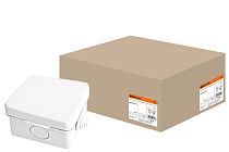 Коробка распаячная ОП 65х65х50мм, крышка, IP54, 4вх. TDM Коробка распаячная ОП 65х65х50мм, крышка, IP54, 4вх. TDM