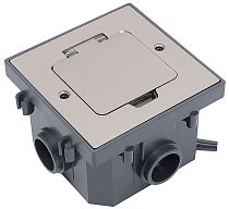 PRIMER Лючок в бетонный пол с коробкой и установочным комплектом на 2 модуля IP44 матовый никель IEK