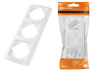 Рамка 3-х постовая вертикальная белая "Онега"  TDM