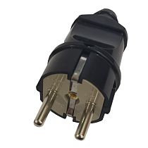 Вилка разборная General GRV-P-16-R-G-B-IP20, 16А, круглая, с/з, черная, IP20, 1/30/300