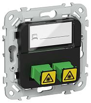 FLITE Розетка 2-местная оптоволоконная РОВ-2-ФлЧ черный IEK