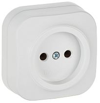 GLORY Розетка 1-местная для открытой установки без заземления без защитных шторок 10А РС20-2-ХБм белый матовый IEK