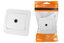 Розетка TV простая (0-2400 Гц,  "мама") белая "Валдай"  TDM