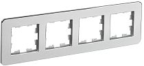 Рамка BRITE четырехместная РУ-4-1-Бр металл алюминий RE  IEK