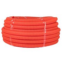 Труба гофр. ПНД с протяжкой d32 мм (50 м) оранжевая EKF-Plast