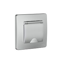 Blanca скрытая установка Алюминий Розетка с заземлением IP44 со шторками,16А, с крышкой, 250В Systeme Electric (Schneider Electric)