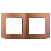 Рамка для выключателей и розеток двойная ЭРА 12 12-5002-13 пластик бронза