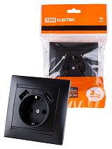 Розетка 2П+З 16А 250В + 2 USB порта 2,1А 5В графит "Лама"  TDM