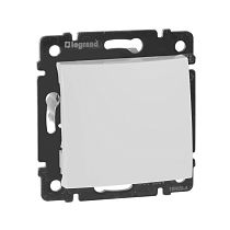 VALENA Выключатель 1-клавишный проходной схема 6 10А безвинтовое крепление белый