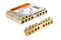 Шина "N" нулевая 8х12мм  8/1 (8 групп/крепеж по центру)  TDM