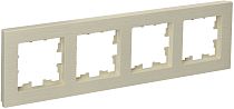 Рамка BRITE четырехместная РУ-4-Бр бежевый рифленый  IEK