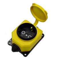 Розетка настенная однофазная с заглушкой "КОМПАКТ" (каучук) желтый