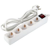 Удлинитель бытовой General GES-16-3x100-5-3m-S, 16А, 3х1 мм2, 5 мест, 3 метра, с заземлением, с выключателем