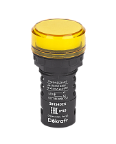 Лампа коммутационная ADDS D22 LED желтая 220В AC/DC ЛK-22 IP55