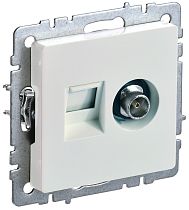 BRITE Розетка двойная TV+RJ45 кат.5E РТВ/РК12-БрЖ жемчуг  IEK