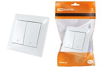 Выключатель на 2 направления 2 кл. 10А белый "Лама"  TDM